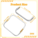 2Pcs 8" Purse Frame Rectangle Lock Frame Kiss Lock Metal U-Shaped Bag Handle Purse Hardware Inner Kiss Clasp for DIY Handle Bag Making Supplies Sewing Clutch Crafts