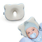 Memory Foam Baby Cushion Soft Cozy Machine-Washable, Head and Neck Support Breathable Anti-Slip Design for Infants for Small Boys and Girls Tummy Time(Beige)
