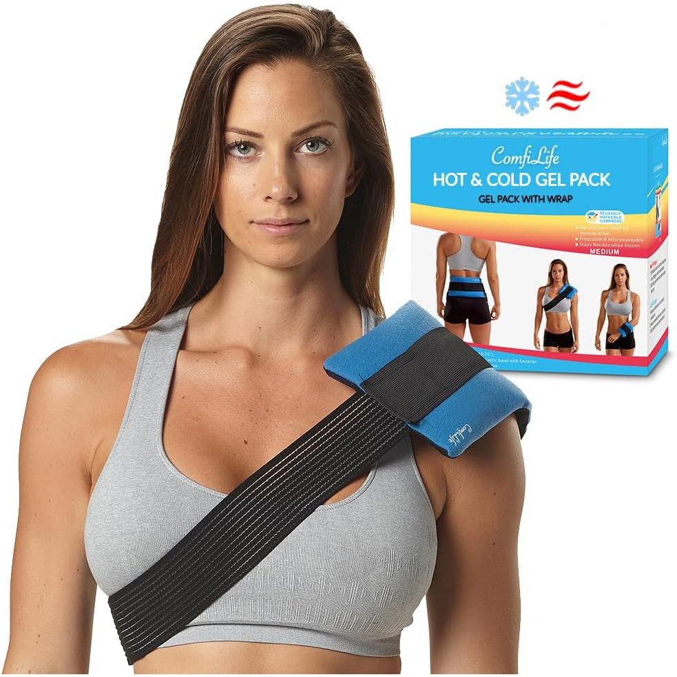 Buy now ComfiLife Knee Ice Pack with Wrap Reusable Hot & Cold Therapy Gel Pack Adjustable Compression Support for Injuries, Pain, Surgery, Arthritis, Meniscus and More Medium (Pack of 2) at indiglob india
