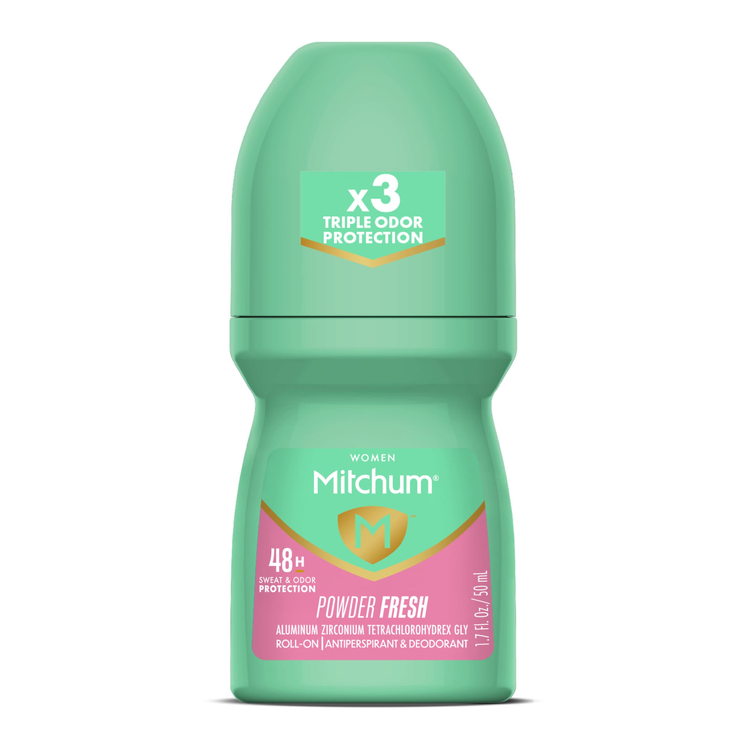 Mitchum Women's Antiperspirant Deodorant Roll-On, Powder Fresh, 1.7 oz | Antiperspirant & deodorant for women delivers 48HR sweat & odor protection & long-lasting freshness. Powder Fresh scent.