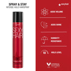 SexyHair Big Spray & Stay Intense Hold Hairspray | Extreme Hold and Shine | Up to 72 Hour Humidity Resistance | All Hair Types