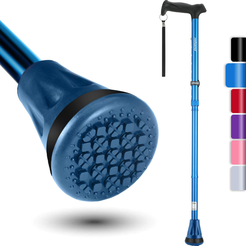 Buy now REHAND Walking Cane - Foldable, Adjustable, Collapsible Walking Canes for Men & Women, Heavy Duty All Terrain Tip, with Travel Bag | Walking Sticks for Seniors & Adults at indiglob india