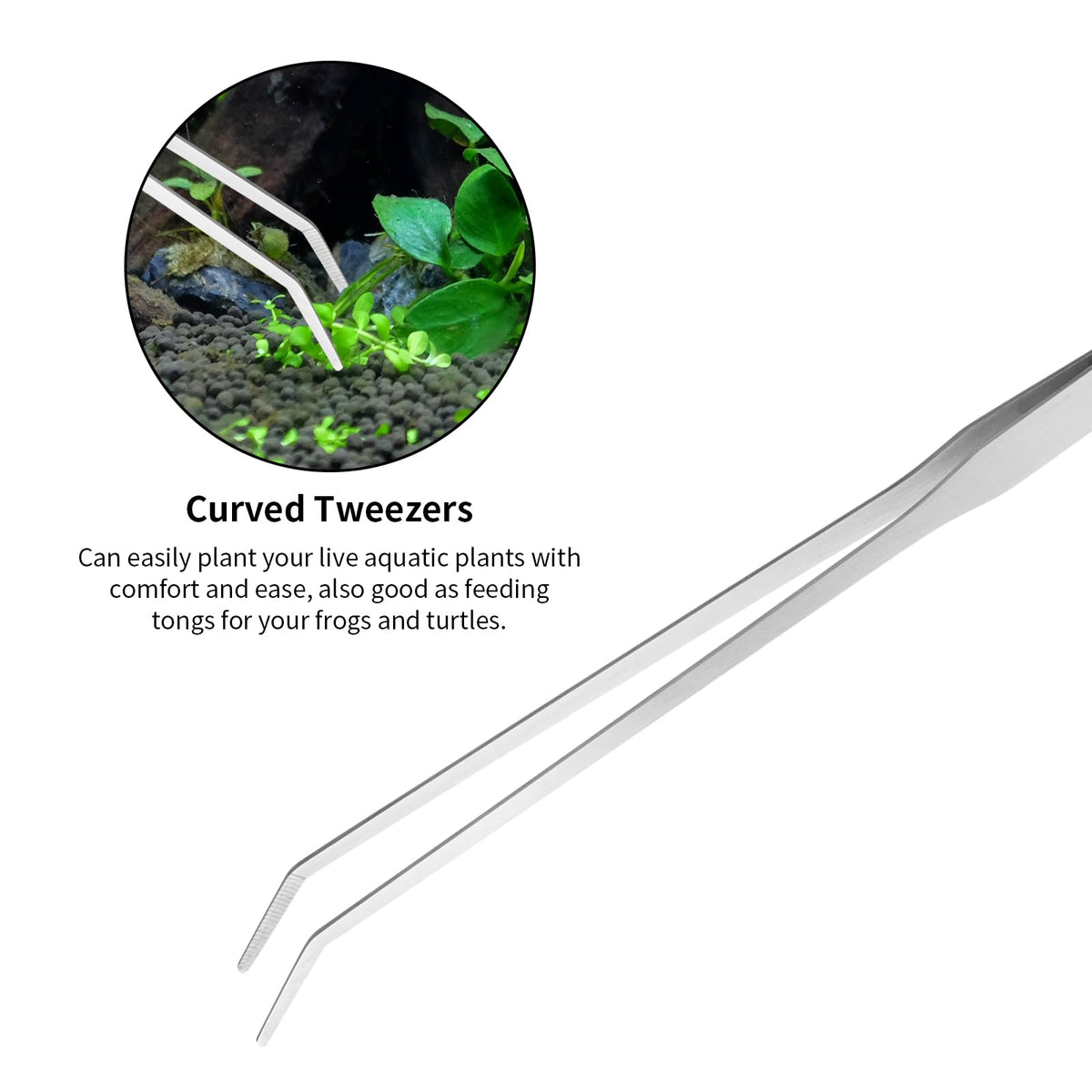 Ohtomber 4PCS Aquascape Tool Aquarium Kit with Tweezers Scissors Scraper