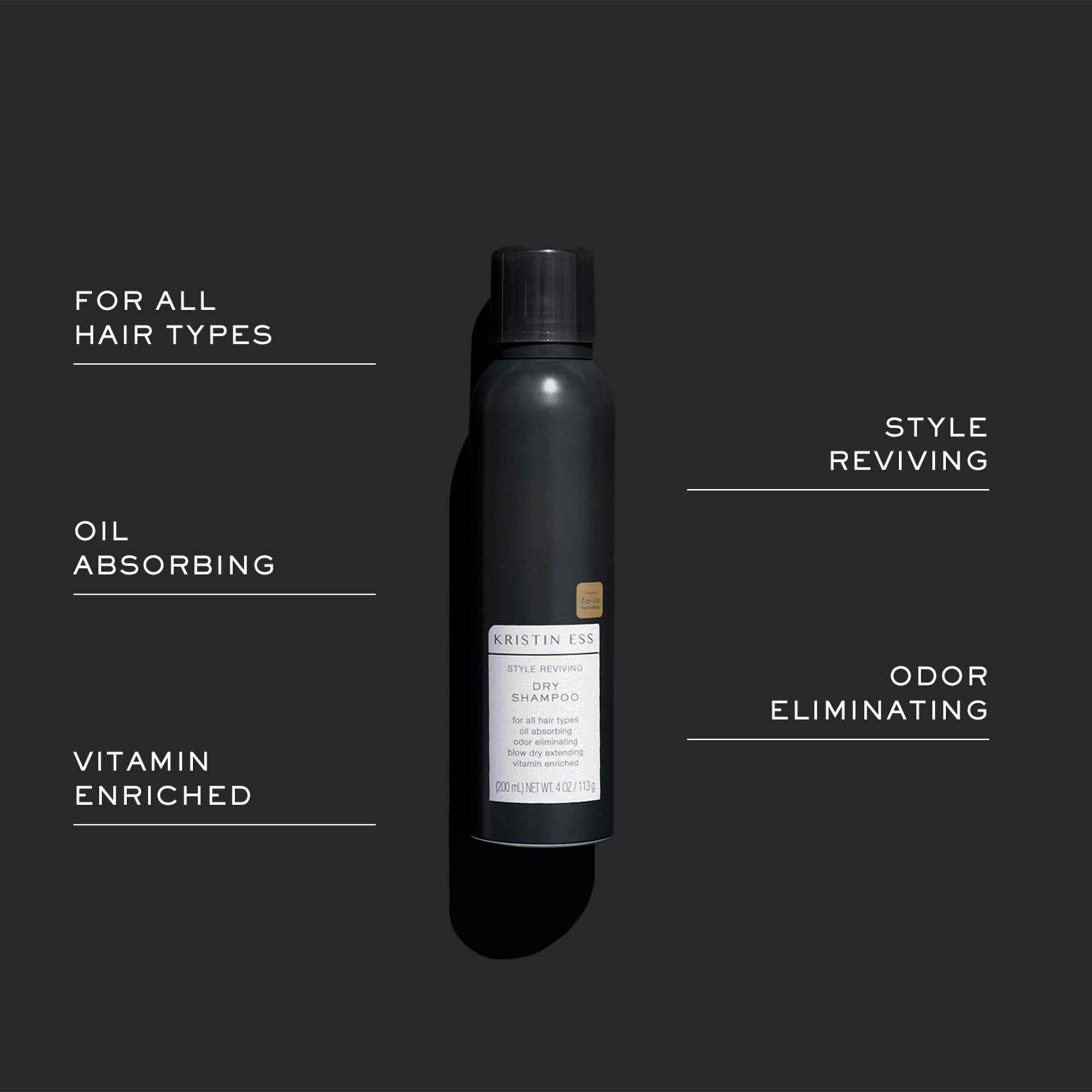 Kristin Ess Volumizing Vitamin C Dry Shampoo Spray for Oily Hair + Frizz - Oil Absorbing Style Extender with Minimal Residue - Powder Spray - Sulfate Free + Vegan + Color Safe - Fresh Pear Fragrance