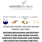 naturally It's clean Floor Cleaner (Makes 24-Gallons) for All Floor Types (Plant Based Enzymes) pH Neutral, Biodegradable, Kids&Pets Safe; Rinse Free, Eliminates Odors