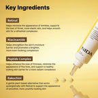NIDA Revive Eye Cream For Face And Neck | Probiotics Lystate Solution, Retinal, Peptide Complex, Bakuchiol | Wrinkles, Fine Lines, Cell Turnover, Firm Skin Texture, Radiant Skin | 1.35 fl. oz., 40ml