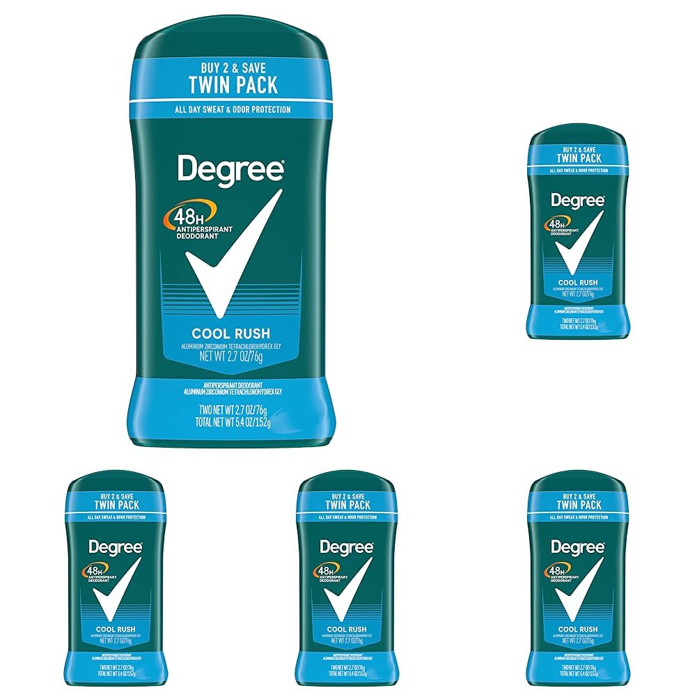 Degree Men Original Antiperspirant Cool Rush Twin Pack Sweat 2 Pack 2.7 oz | 48-Hour Sweat & Odor Protection for Men