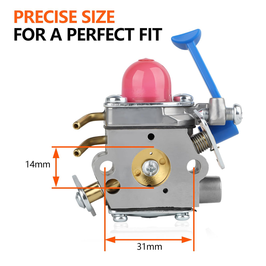 HUZTL 128LD Carburetor Tune Up Kit for Husqvarna 128CD 128L 125L 128LX Gas Trimmer Replaces 545081848 with Air Filter Fuel Line Kit