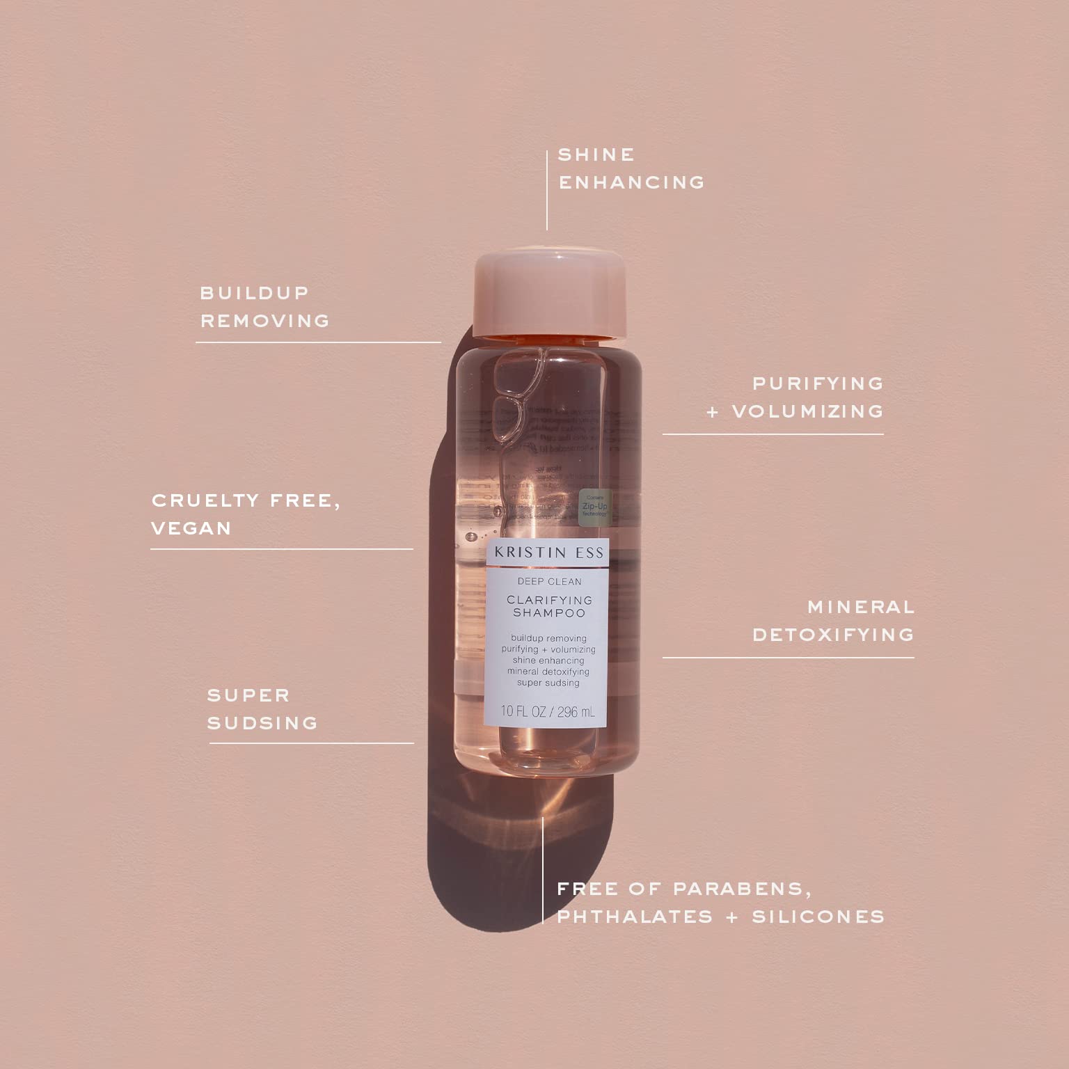 Kristin Ess Deep Clean Clarifying Shampoo for Oily Hair & Build Up | Detox Purifying + Cleansing Oily Hair Treatment - Sulfate Free + Vegan - Product for Thick, Curly + Color Treated Hair