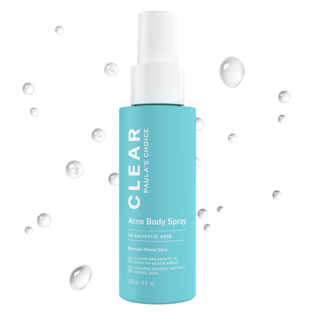 Buy now Paula's Choice CLEAR Exfoliating Back & Body Acne Spray, Bacne Spray with 2% BHA Salicylic Acid Back Acne Treatment for Clogged Pores, Blackheads & Breakouts, Alcohol-Free, Fragrance-Free, 4 Fl Oz at indiglob india