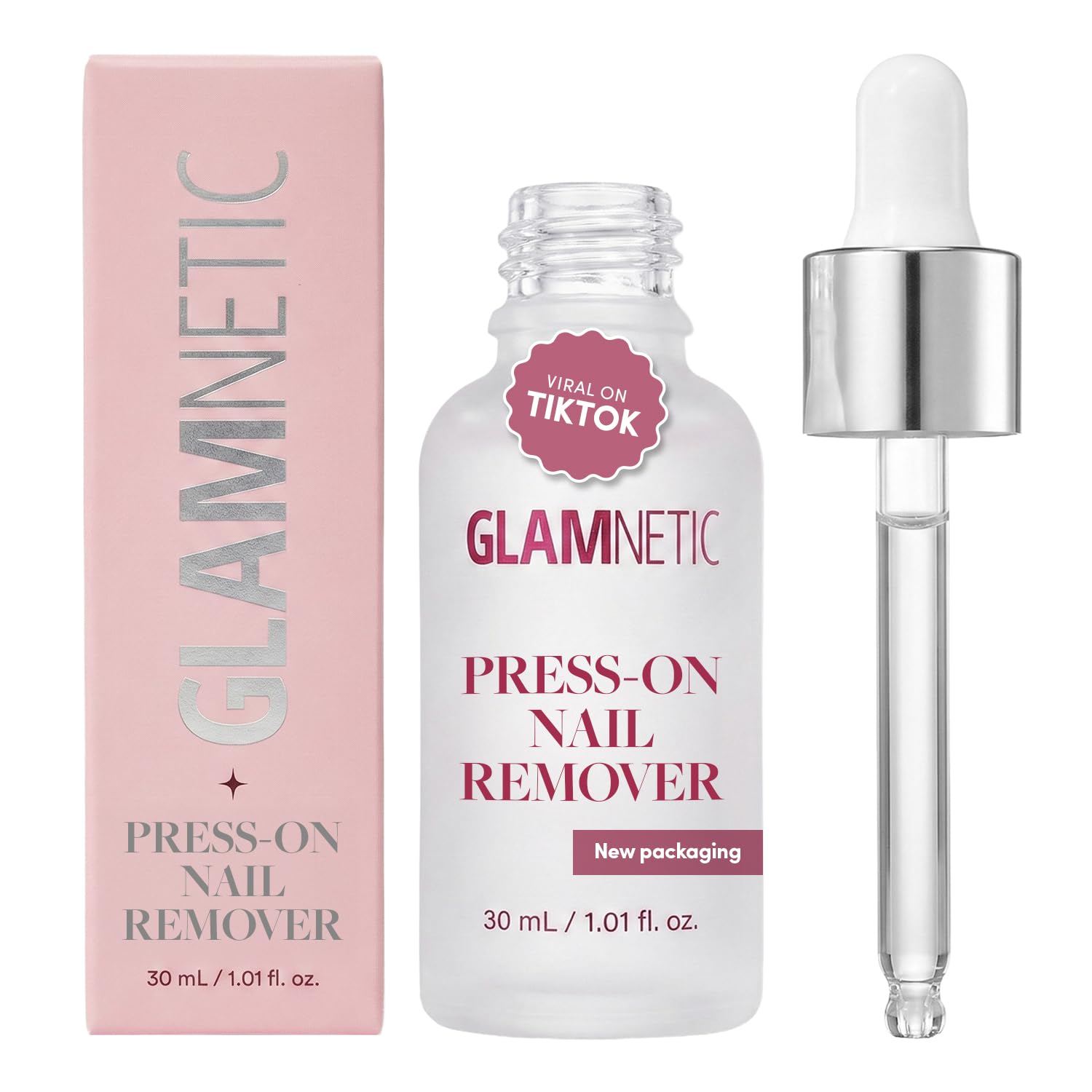 Glamnetic Press On Nail Remover Serum - Odorless | 30ml | Gentle remover serum for fake nails. No acetone, odorless formula. Safe, gentle removal for press-on nails