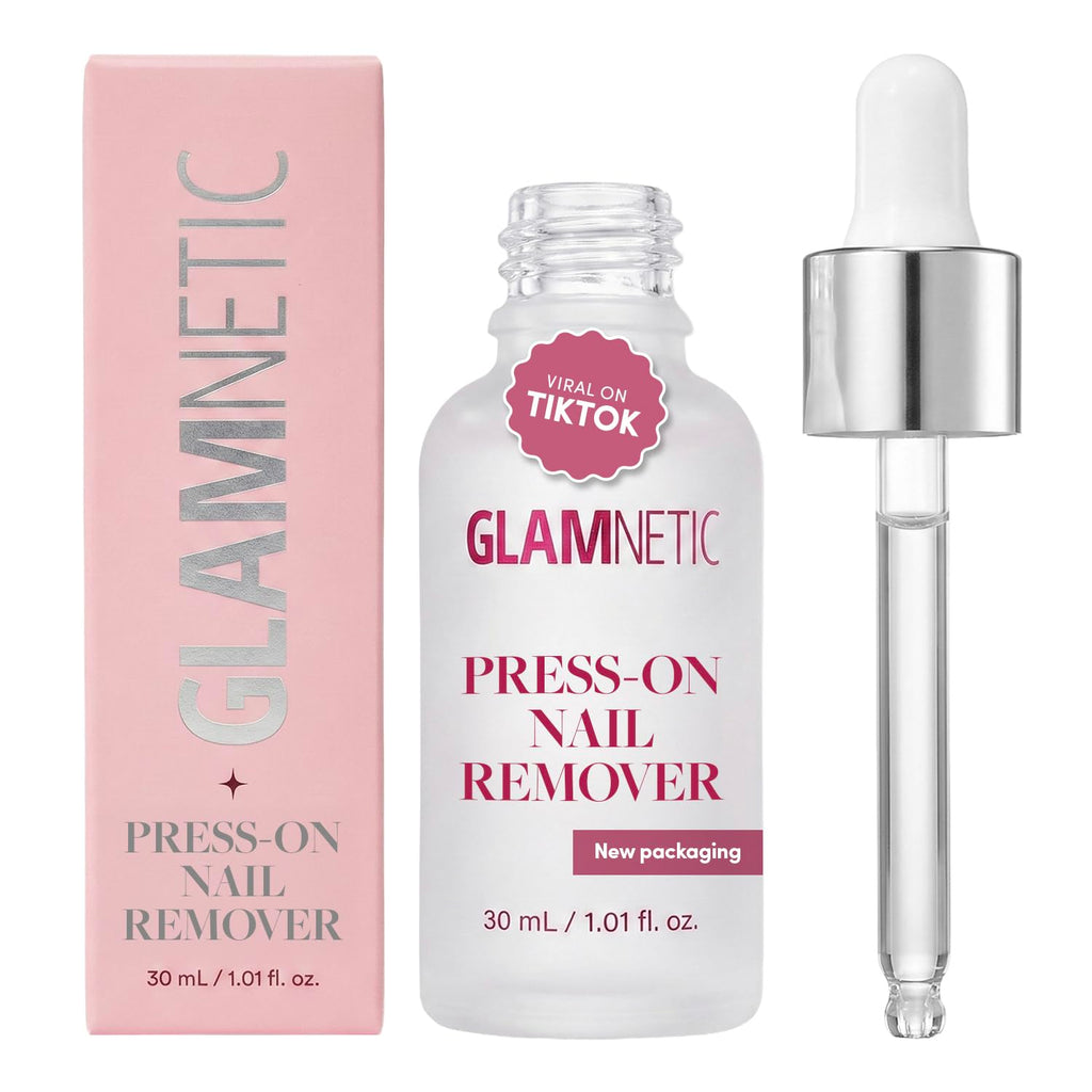 Glamnetic Press On Nail Remover Serum - Odorless | 30ml | Gentle remover serum for fake nails. No acetone, odorless formula. Safe, gentle removal for press-on nails