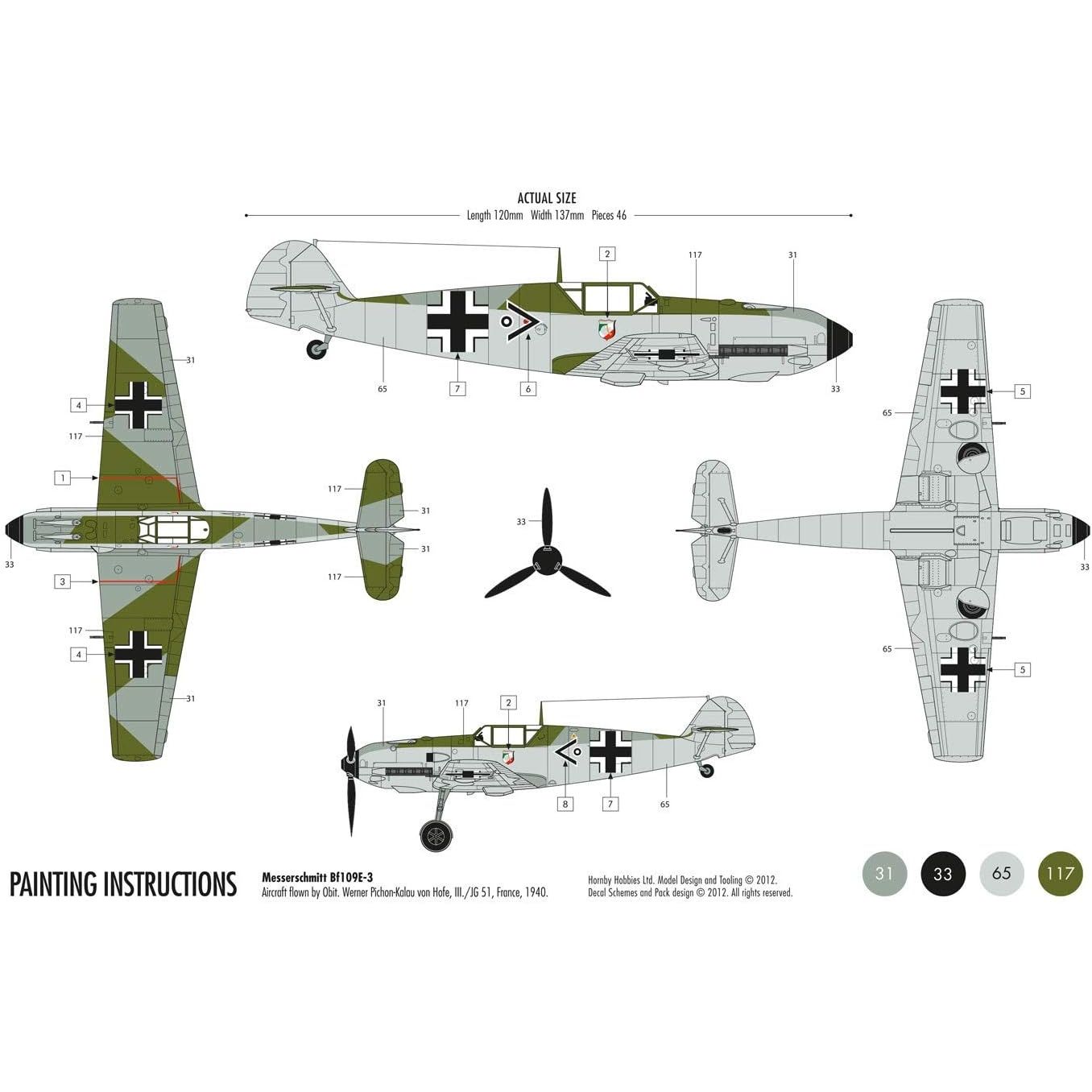 Buy now Airfix 1:72 Messerschmitt Bf109E-3 Starter Set (A55106) at indiglob india