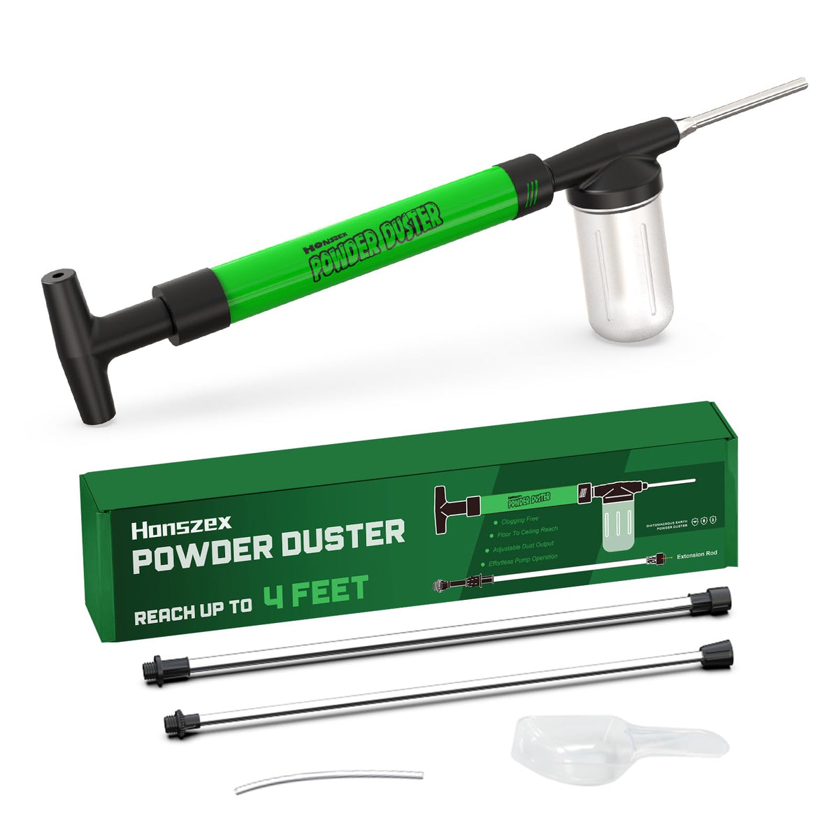 Diatomaceous Earth Duster, Powder Duster - Reach Up to 4 FT
