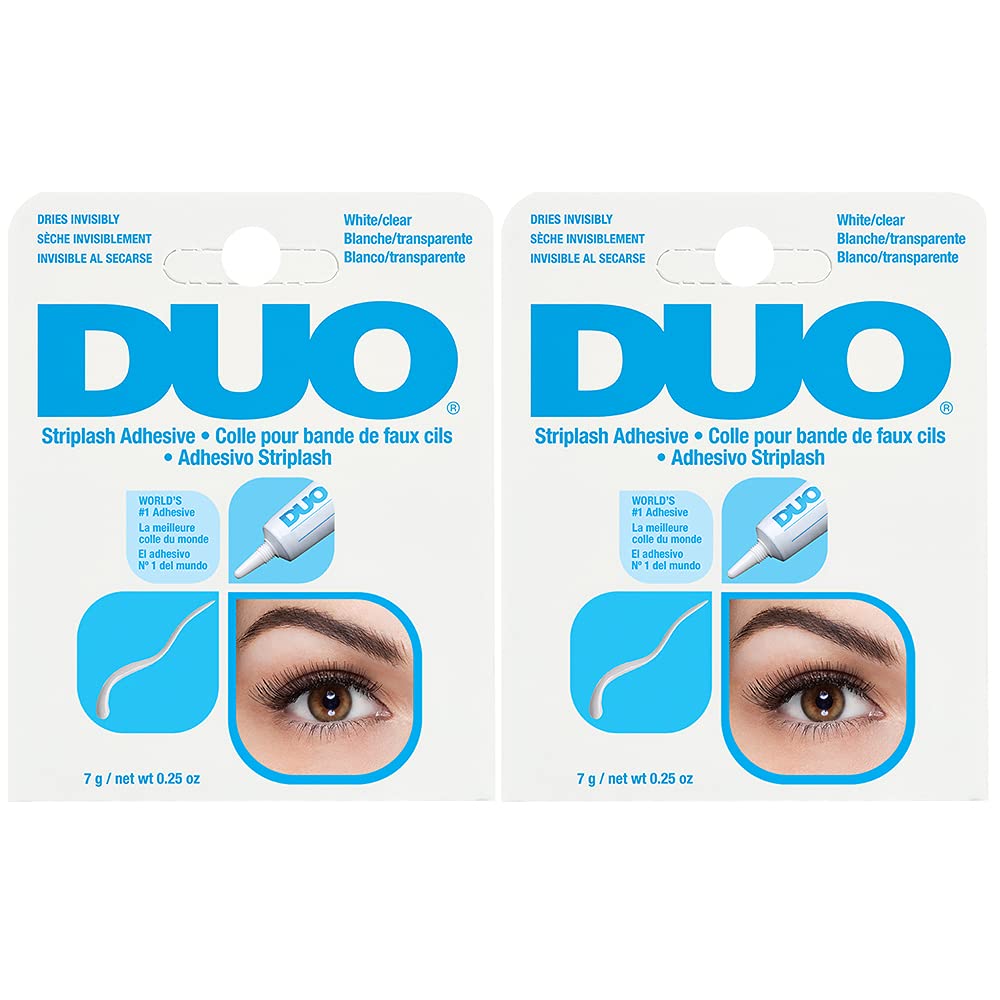 DUO Eyelash Glue, Dark Tone, Lash Adhesive for Strip Lashes, 0.25 oz 2 Pack | Waterproof & Long-Lasting Lash Glue, Secure Hold, Formaldehyde and Latex Free, Made in the USA