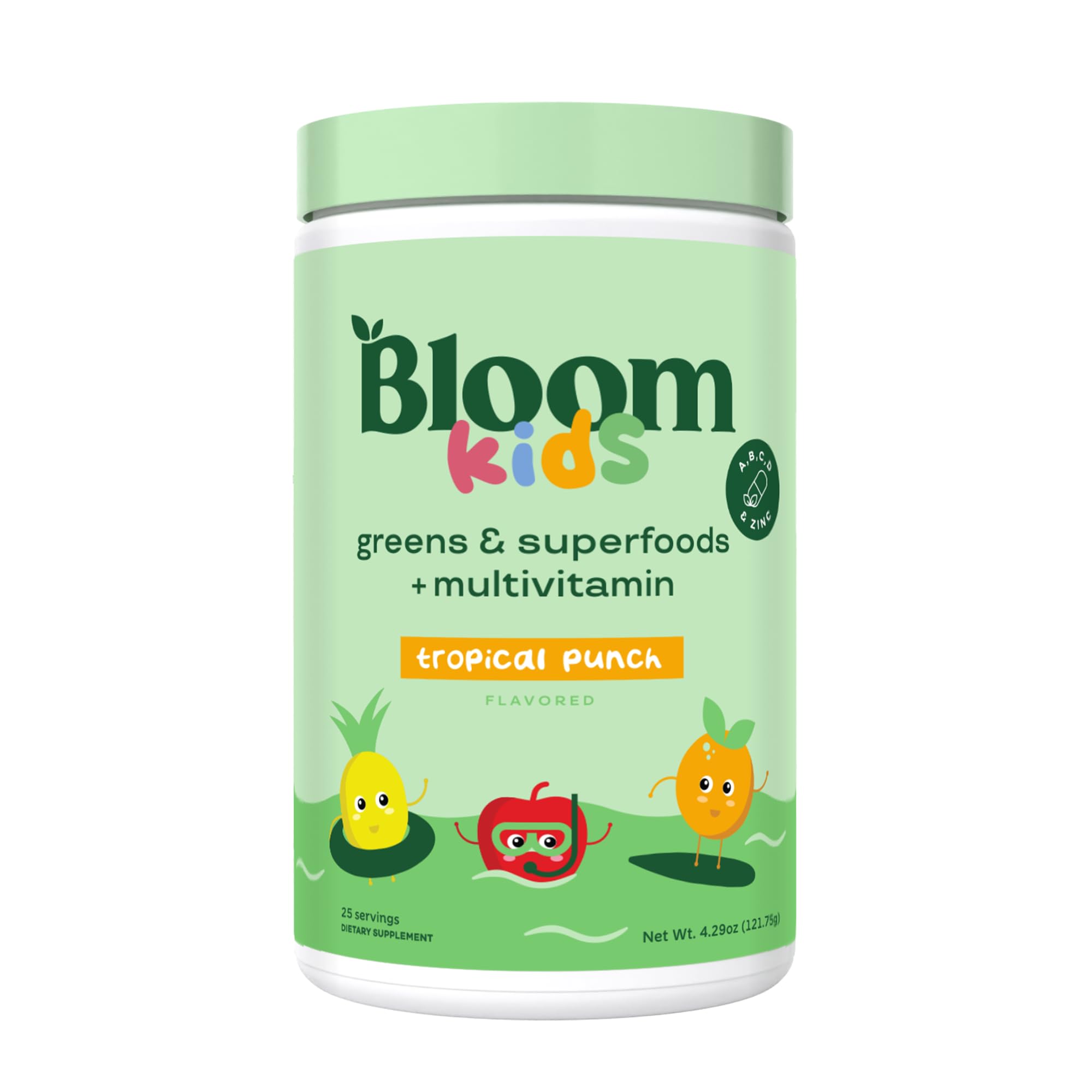 Buy now Bloom Nutrition Superfood Greens Powder for Kids, Digestive Enzymes, Probiotics, Prebiotics, Gut Health, Chlorella, Green Juice Mix w/Beet Root Powder (25 Servings (Pack of 1), Tropical Punch) at indiglob india