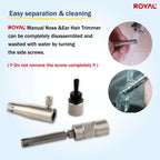 Buy now ROYAL [Made in Korea] Premium Manual Nose Hair Trimmer for Men Silver Bullet, Battery-Free, Stainless Steel Rotary Blade Grooming Tool, Waterproof, Safe & Painless with Patented Mechanism, ET-3 at indiglob india