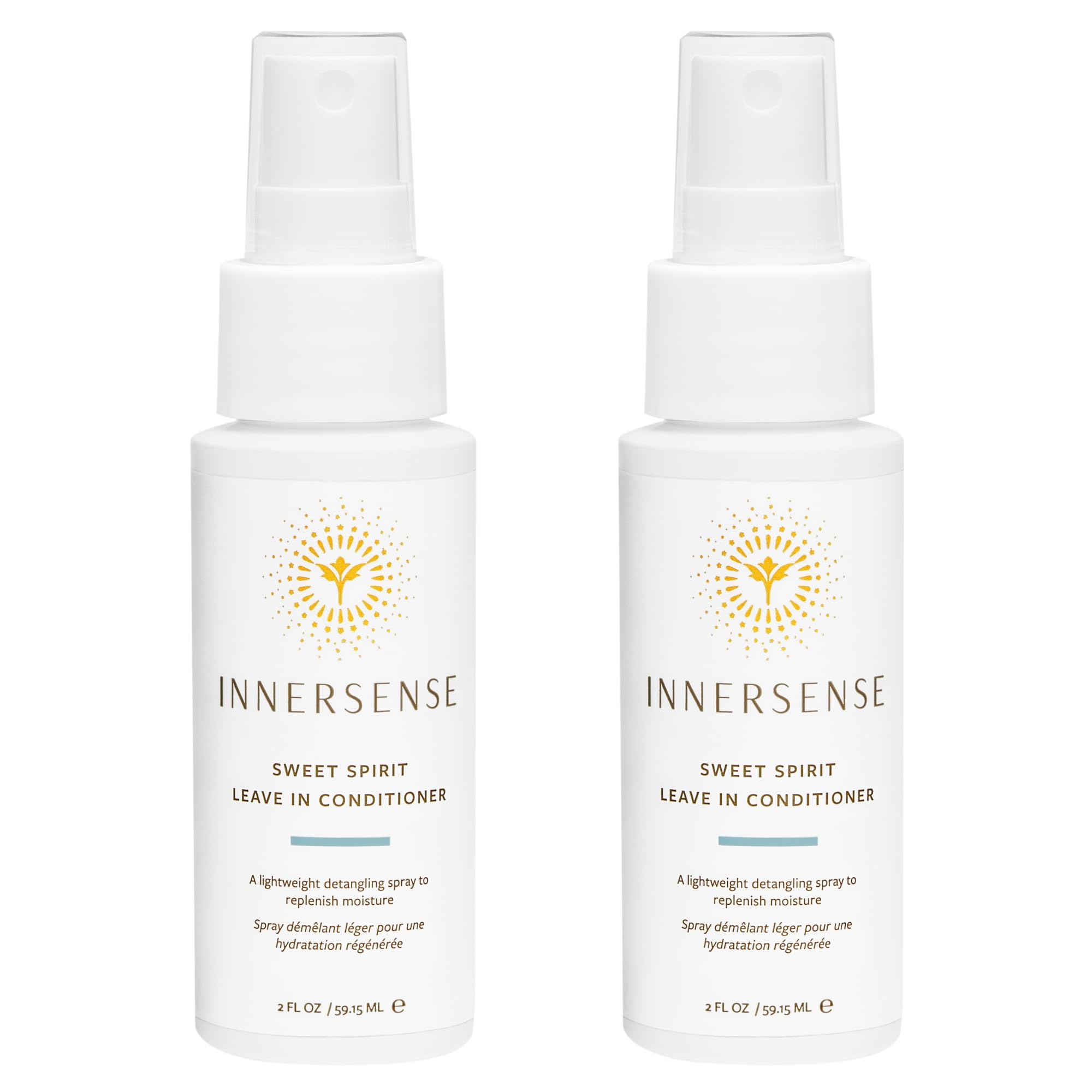 INNERSENSE Organic Beauty - Sweet Spirit Leave-In Conditioner (2oz, 2-Pack) | Lightweight Leave-In Conditioner | Detangles, Softens + Fights Frizz for All Hair Types | Non-Toxic, Clean Haircare