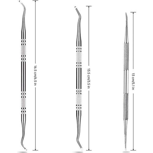 Buy now 3-Pack Ingrown Toenail File and Lifters, Professional Surgical Stainless Steel Ingrown Toenail Tool- Safe Nail Cleaning Treatment Pedicure Tools Kit Under Sidewall Cleaner Pain Relief Accessories at indiglob india