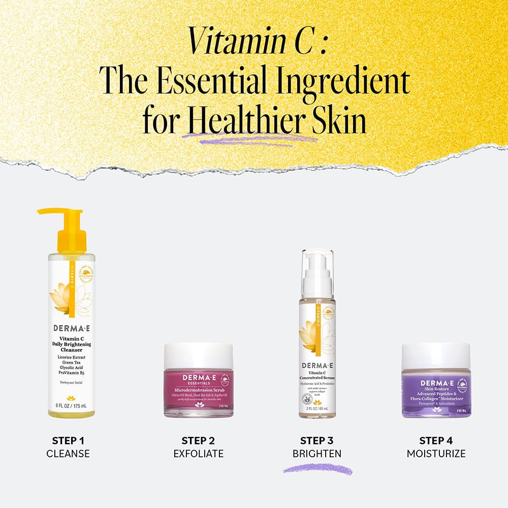 Buy now DERMA E Vitamin C Concentrated Serum, 2 Oz, with Hyaluronic Acid, Vitamin E & Aloe, All Natural, Antioxidant-Rich Concentrated Formula, Hydrating & Brightening Vitamin C Face Serum at indiglob india