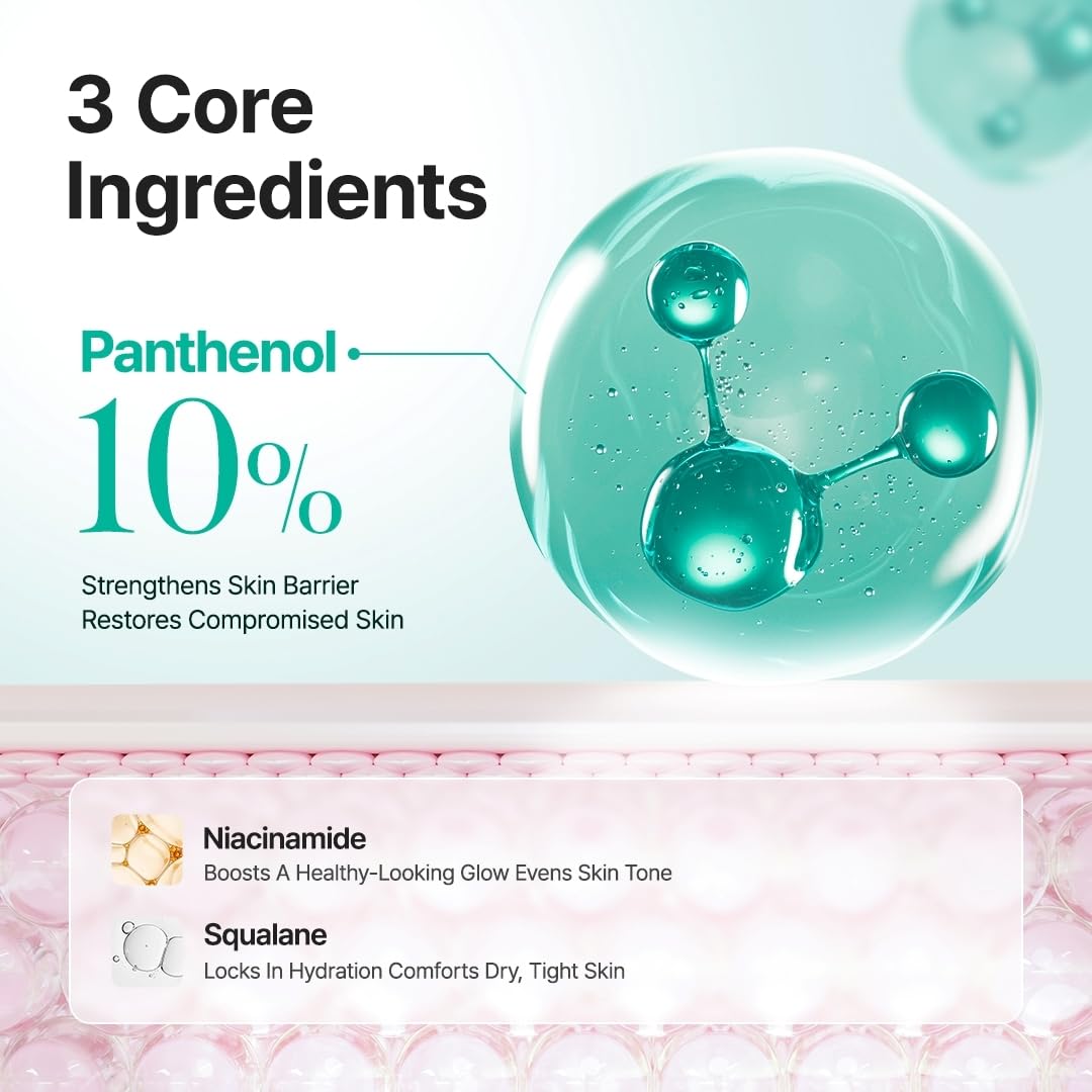 PURITO Panthenol 10% Cream for Sensitive Skin, 3.38 fl.oz | Skin Barrier Repair, Face Moisturizer, Blemish-Prone Care, Non-Comedogenic & Vegan, Korean Skincare