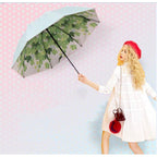 Buy now Green Tree Leaf Folding Travel Sun Umbrella Sunblock UV Protection UPF 50+ Rain Resistant Compact Size Parasol Fold into Purse at indiglob india