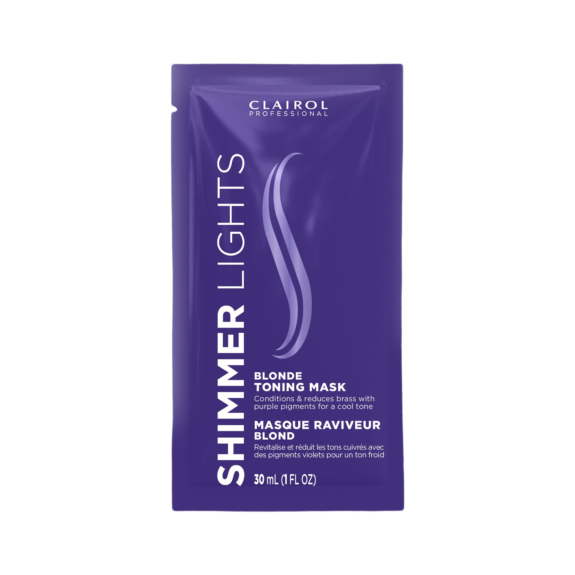Clairol Professional Shimmer Lights Violet Toning Mask | Neutralizing Brassy Tones with Refreshing Blonde Hair Results
