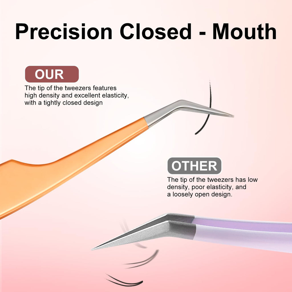 5pcs Eyelash Extension Tweezers High Precision，Straight and Curved Volume Lash Tweezers for Extensions，lash tweezers for eyelash extensions， Crafting， Girls Women Beginners