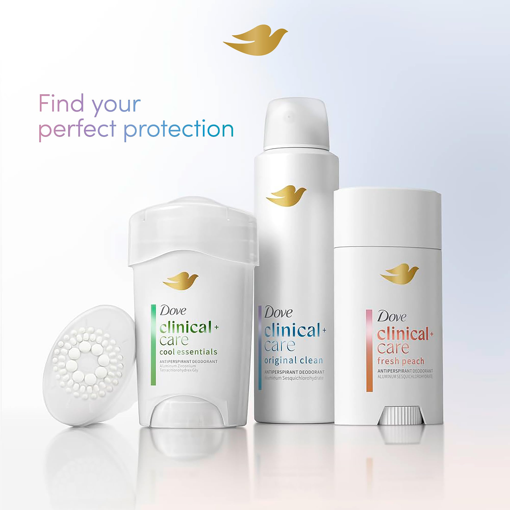 Dove Clinical + Care Antiperspirant Deodorant Spray, Original Clean, 3.8 oz | 96H Clinical Strength Sweat & Odor Protection, With Nourishing Serum, Original Clean with Fresh Scent