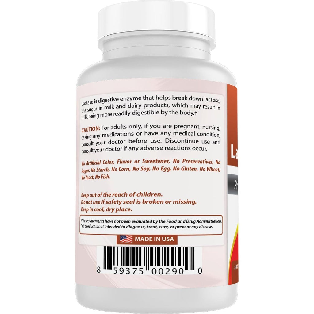 Buy now Best Naturals Fast Acting Lactase Enzyme Tablet, 3000 Fcc Alu, 180 Count (859375002900) at indiglob india