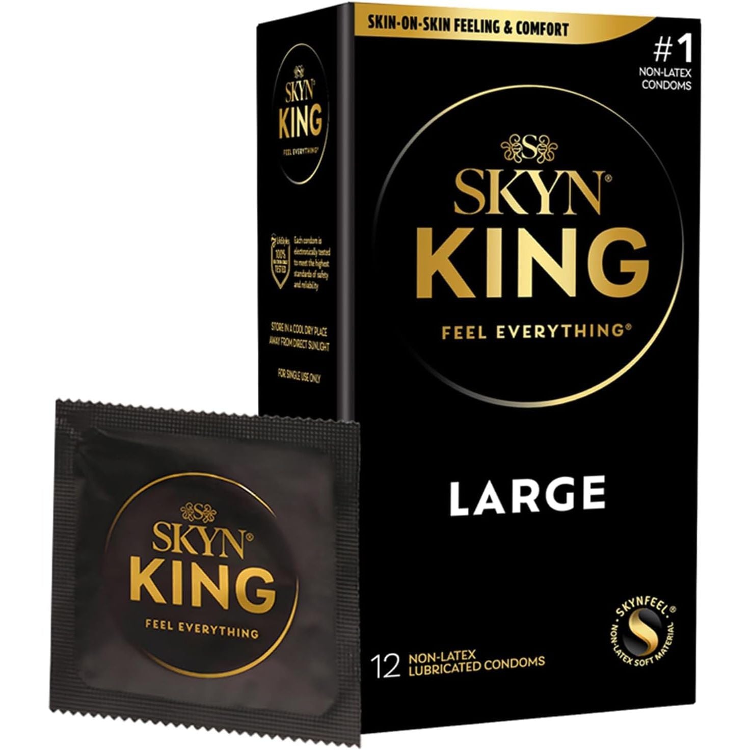 Buy now SKYN Elite Large Non-Latex Lubricated Condoms, 12 Count, Comfortable and Smooth Lubricated Condoms, Triple Tested (Pack of 1) 12 Count (Pack of 1) King at indiglob india