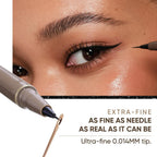 JUDYDOLL Ultra-Fine Liquid Eyeliner-Precision Tip for Wing Line, Smudge-Proof, Quick-Drying, Waterproof, Easy to Get Inner Corner Lined, Hooded Eyes-Friendly (#01 Black)