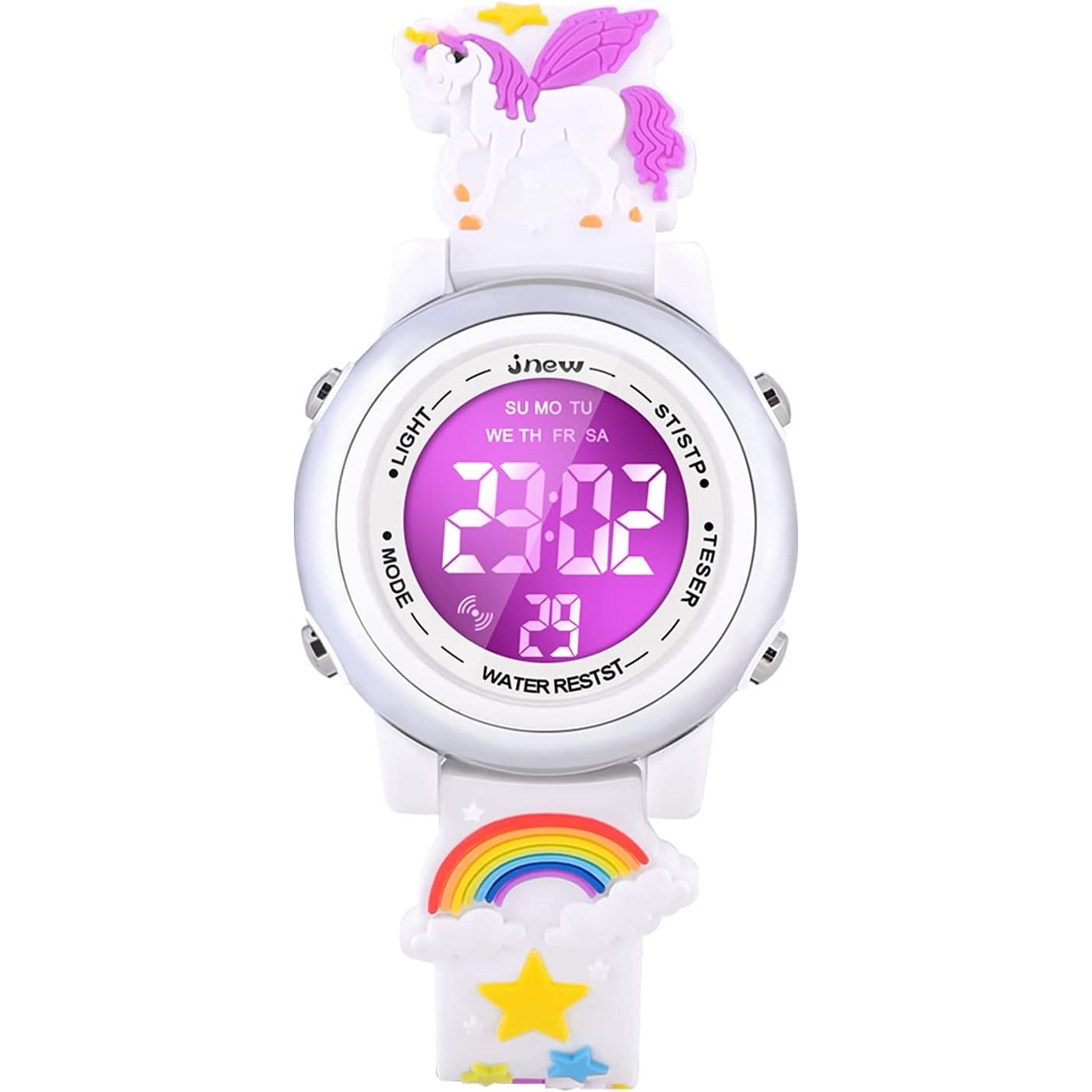 Buy now 3D Cartoon Waterproof Watches for Girls with Alarm - Best Toys Gifts for Girls Age 3-12 White at indiglob india