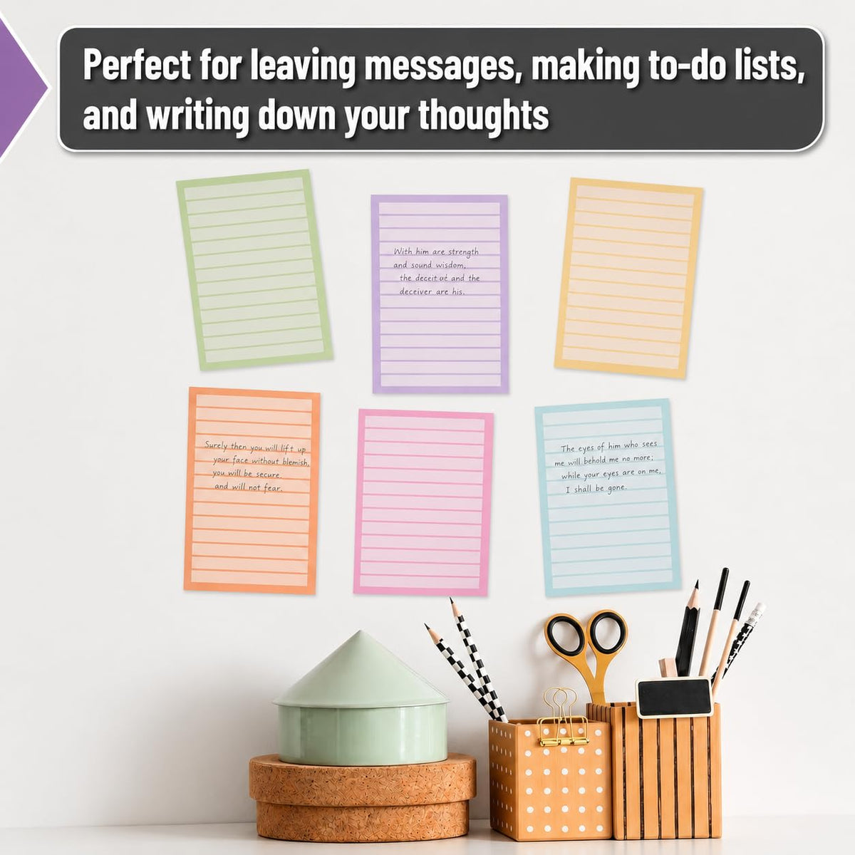 Mr. Pen- Lined Sticky Notes, 4" x 6", 6 Pads, 270 Sheets