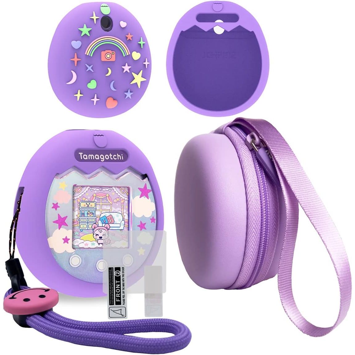 Buy now JCHPINE Hard Carrying Case and Silicone Cover Compatible with Tamagotchi Pix Interactive Virtual Pet Game Machine, Screen Film Protector for Tamagotchi Pix Accessories (Purple) Purple at indiglob india