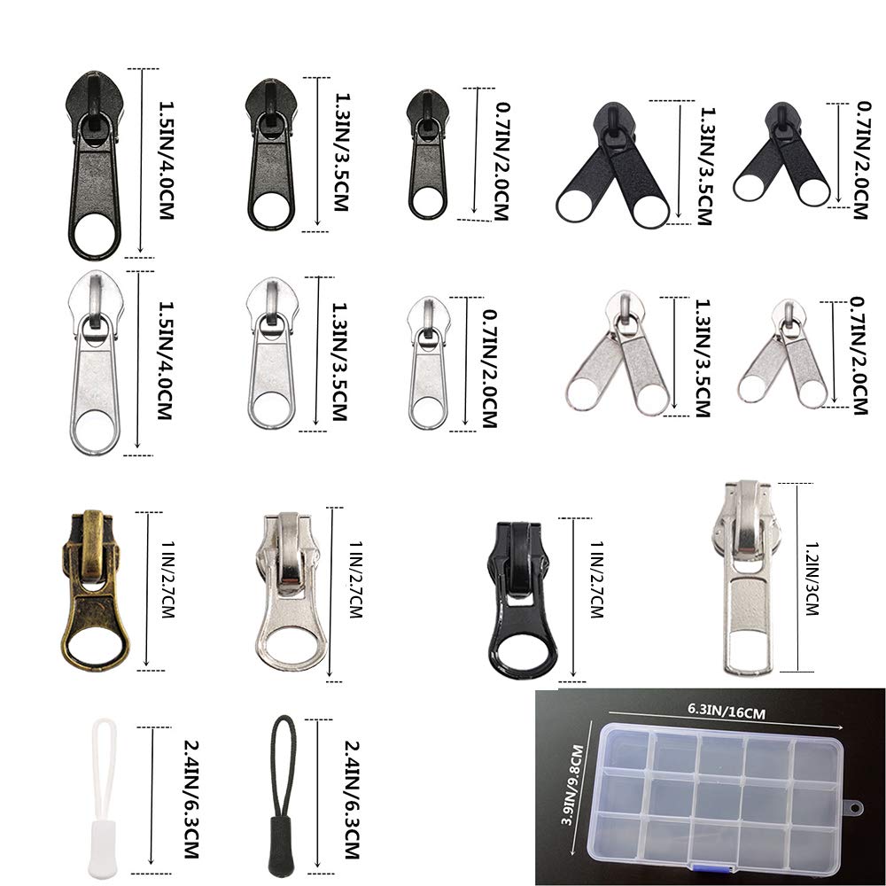Meikeer 252Pcs Zipper Repair Kit Replacement Pulls Bags Jackets Luggage