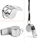 24-Pack Stainless Steel Whistles with Lanyards - Loud, Clear Sound for Coaches, Referees, Survival Kits & Outdoor Safety