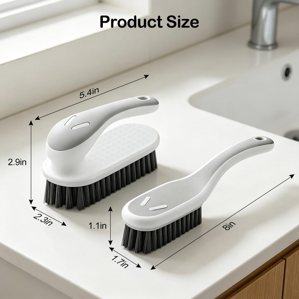 SetSail Soft Bristle Scrub Cleaning Brush 3 Pack Laundry Brush Gray White