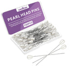 White Teardrop Corsage Pins, Pearl Pins, Boutonniere Pins for Women Wedding, Long Sewing Pins for Jewelry DIY, Bridal Bouquet & Floral Decoration, Sewing Crafts, Accessories (100 Pcs, 1 Box)
