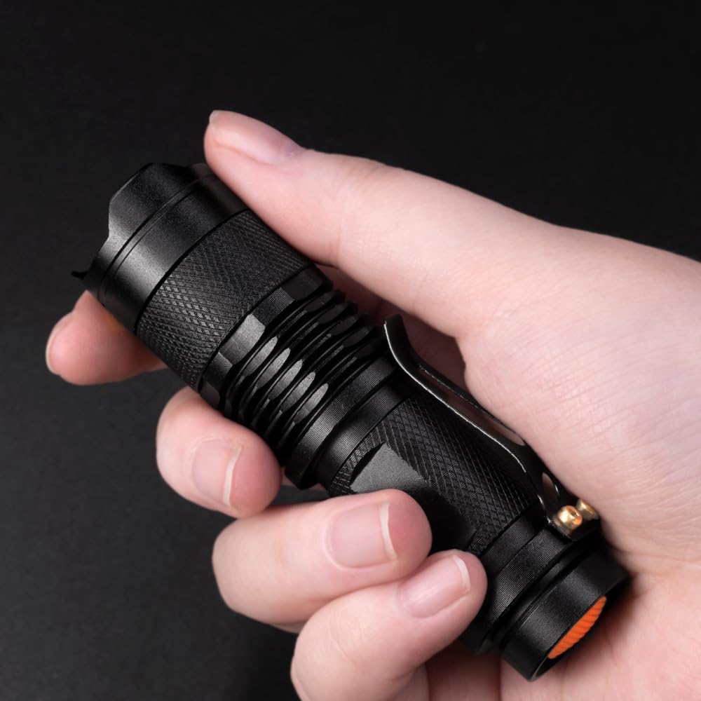 2 Pack Red Light Flashlight Single Mode Red LED Flashlight One Mode Zoomable Night Light Torch for Night Observation and Astronomy Aviation