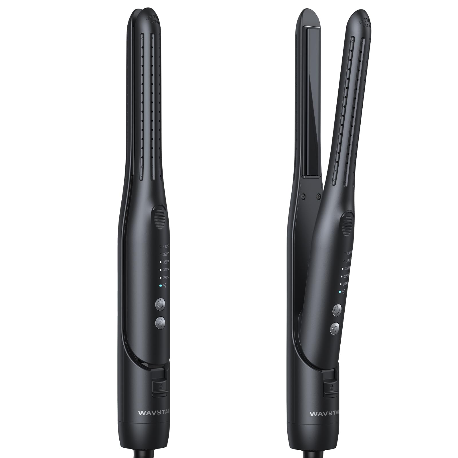 Wavytalk Cool Curl Pencil 0.65" Airflow Curling Iron for Short Hair & Pixie | 360° Cool Airflow Reduces Damage, Anti-scald, Precise Root Styling Control, 2-in-1 Small Flat Iron & Curler, Pink
