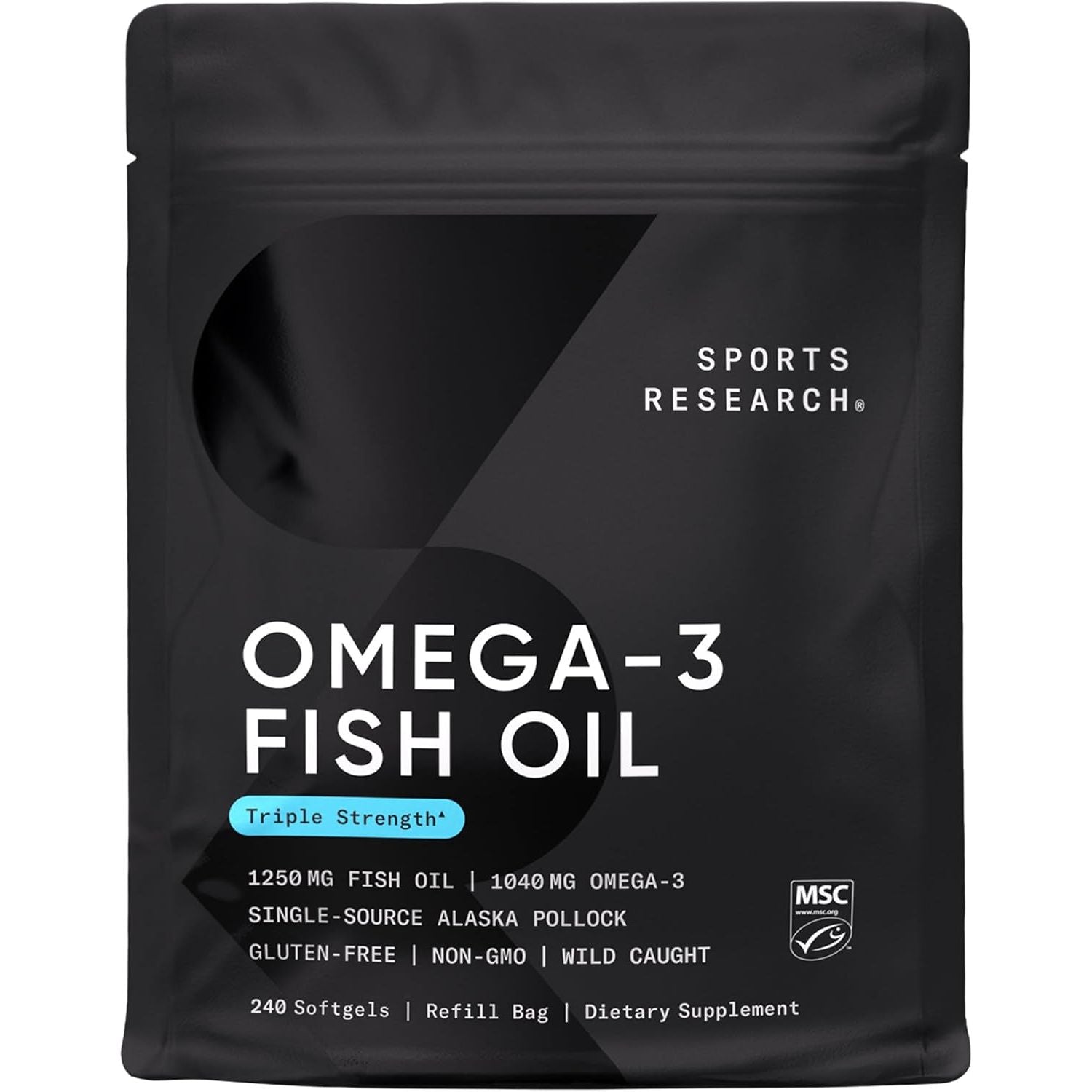 Buy now Sports Research Triple Strength Omega 3 Fish Oil - Burpless Fish Oil Supplement w/EPA & DHA Fatty Acids from Single-Source Wild Alaskan Pollock - 1250 mg, 180 ct 240 Count (Pack of 1) From Alaska at indiglob india