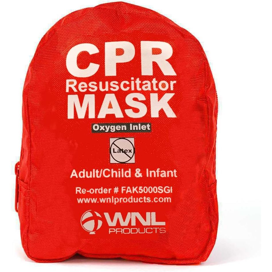 Buy now WNL Products CPR Rescue Mask, Adult/Child & Infant Pocket Resuscitator, Soft Case Kit with Belt Clip at indiglob india
