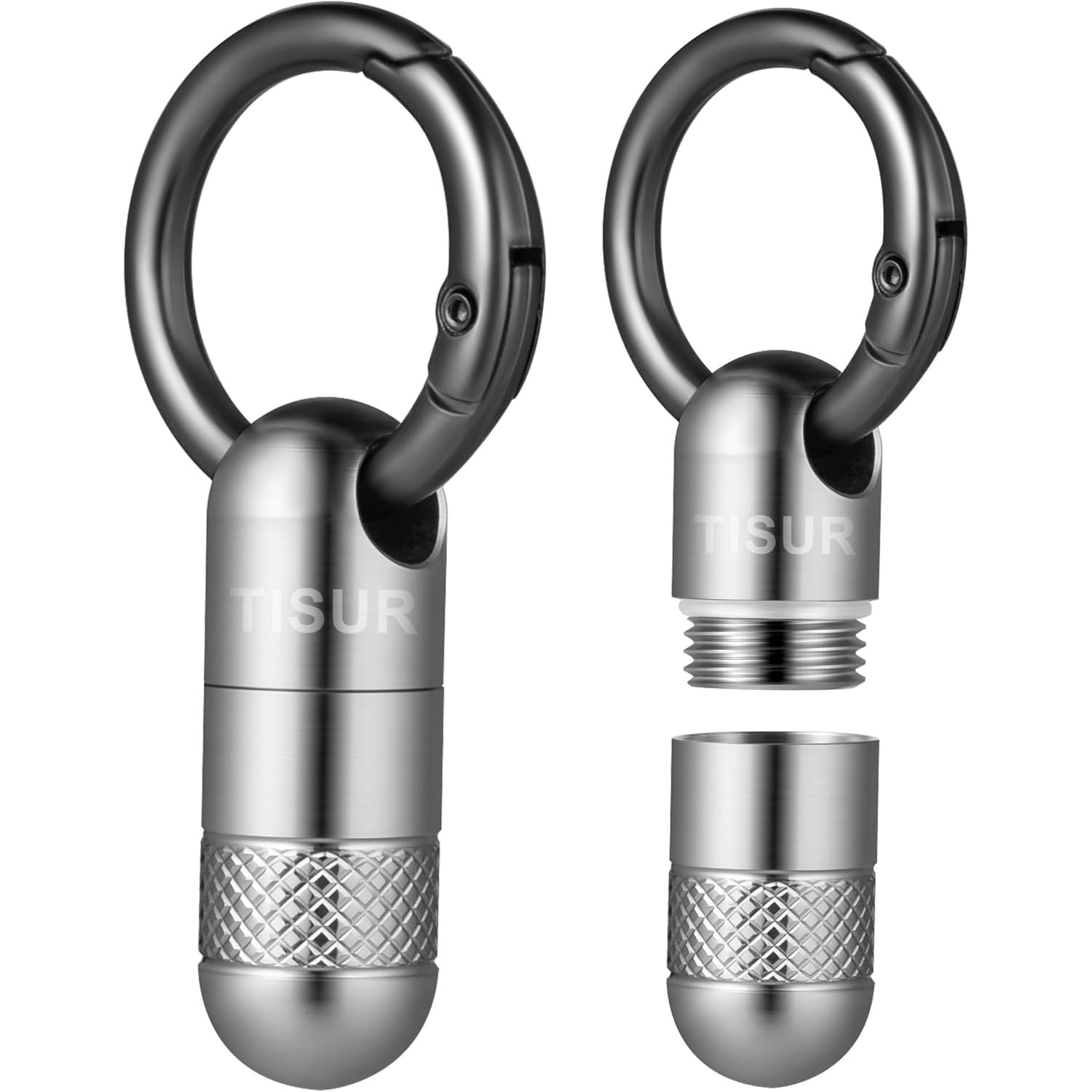 Buy now TISUR Micro Keychain Pill Holder, Titanium Pill Case Waterproof Pill Container, Portable Tiny Pill Organizer for Travel Purse Pocket Upgrade Tiny 2pcs at indiglob india