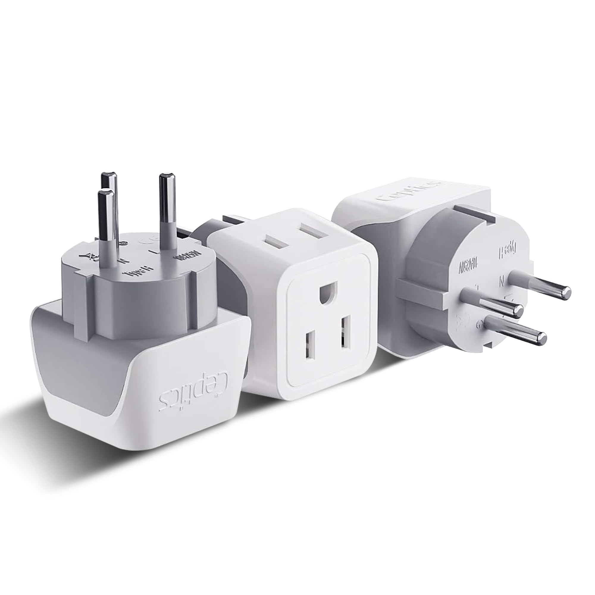Buy now Ceptics Schuko Germany, France Plug Adapter, Dual Input - Ultra Compact Light Weight - Usa to Russia, South Korea Travel Adaptor Plug - Type E/F (3 Pack) at indiglob india
