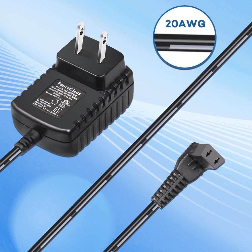 FouceClaus Power Adapter Charger for Wahl Trimmer Models 9864SS, SS2L, WSS3L, 9818A, 5616L, 5701, 9818-5001, 9864, 9870, 9884L2, 9896, 9899 - Only Compatible for Listed Models