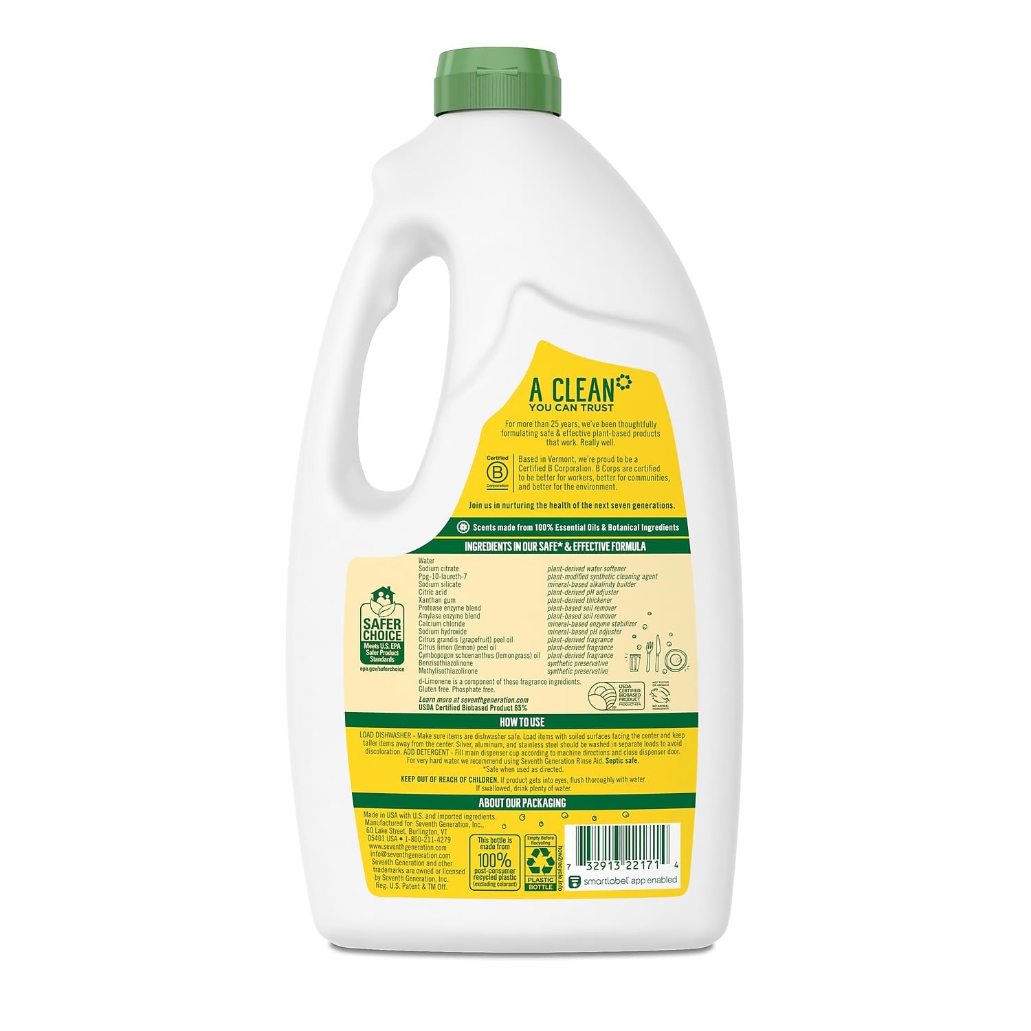 Buy now Seventh Generation Natural Automatic Dishwasher Gel, Lemon, 42 Oz Bottle at indiglob india