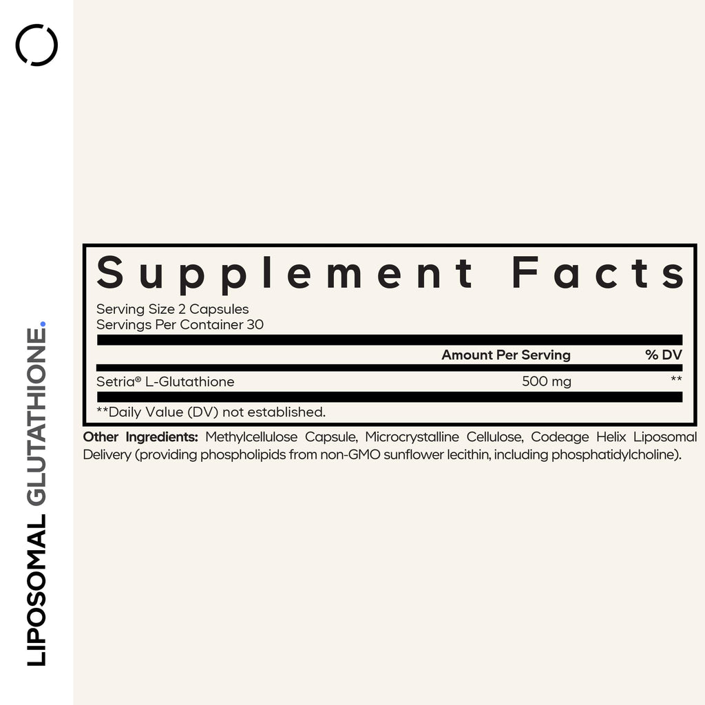 Codeage Liposomal Glutathione Supplement - Pure Reduced Setria L-Glutathione, Liposomal Delivery, Phospholipid Complex - Encapsulated Glutathione Powder Pills - Vegan, Non-GMO - 60 Capsules