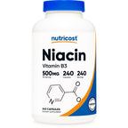 Nutricost Niacin (Vitamin B3) 500mg, 240 Capsules, with Flushing, GMO-Free | Gluten-Free