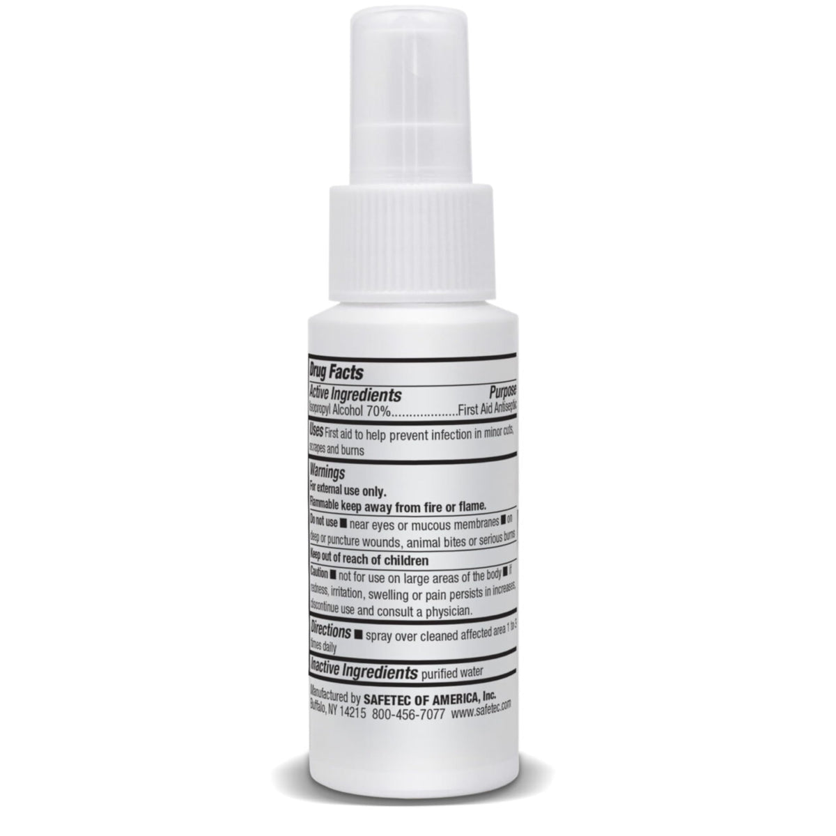 Safetec Isopropyl Alcohol (70%) 2oz. Spray Bottle